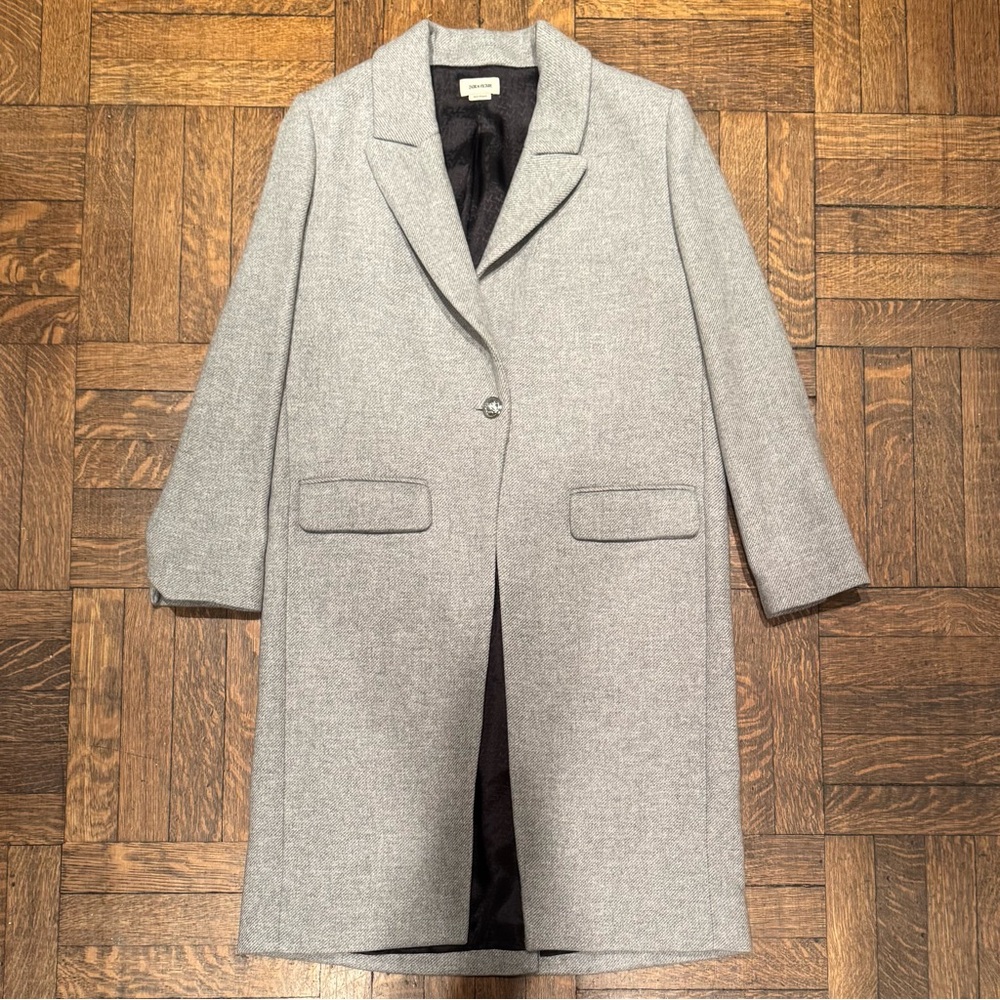 Zadig and Voltaire Gray ‘Monarque’ Wool Blend Coat Size Large NEW with Tags